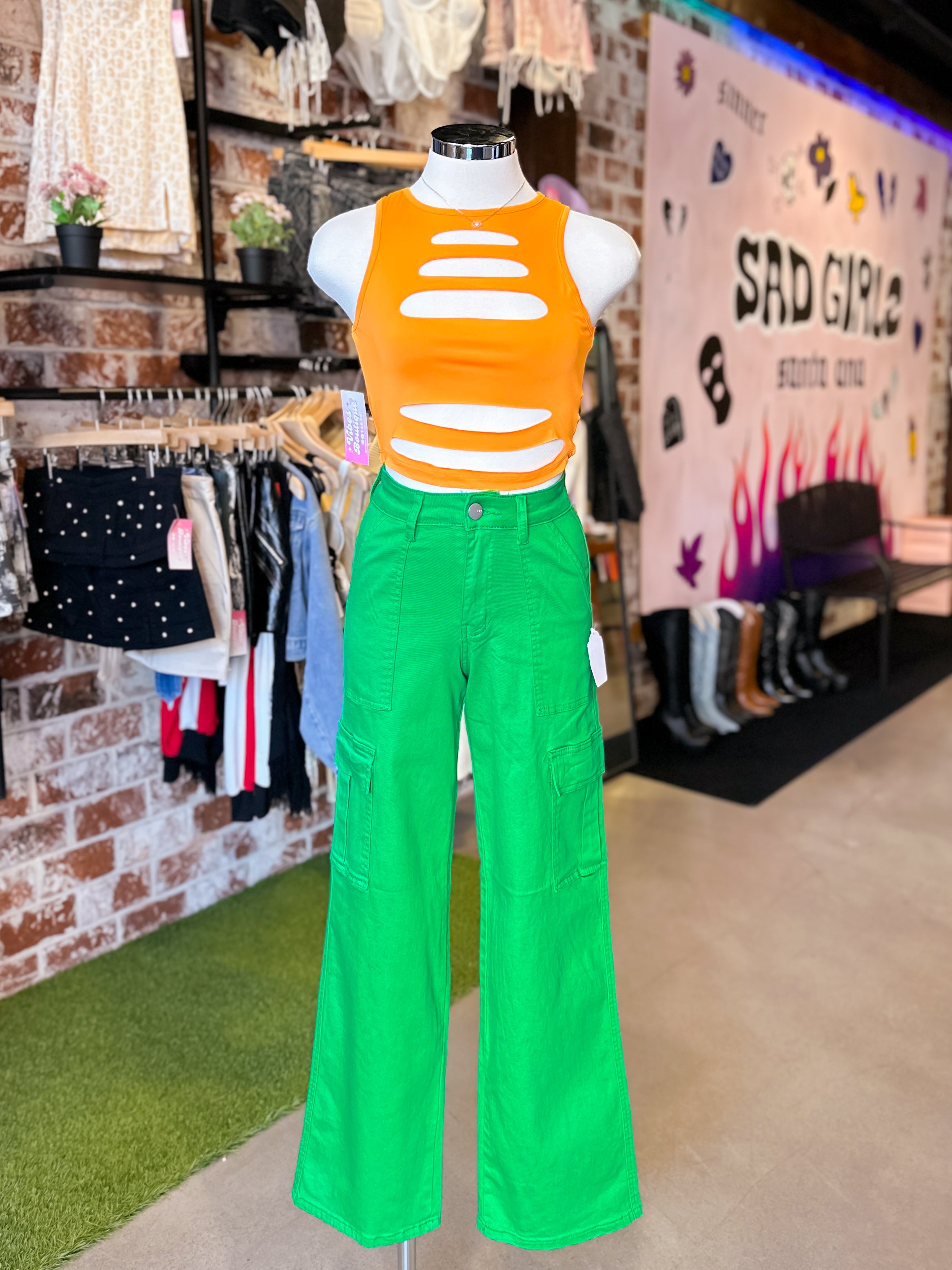 Girls S/S Good Vibes Beaded Top main image 1