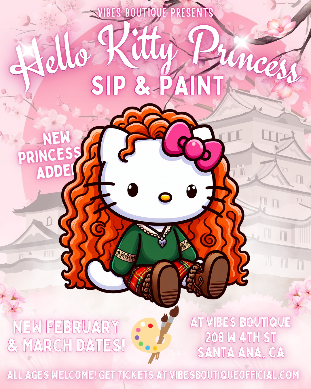 Hello Kitty Princess Sip & Paint (2/21-23 & 3/1-2)