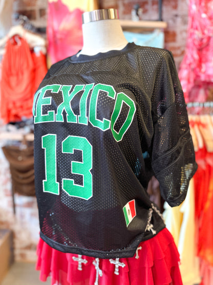 Mexico Black Ribbed Jersey