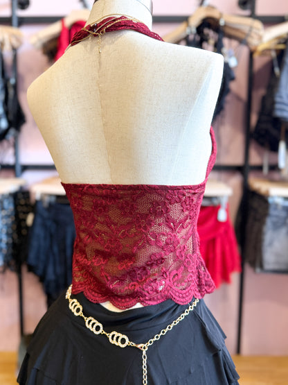 Poetic Justice Halter (Burgundy)