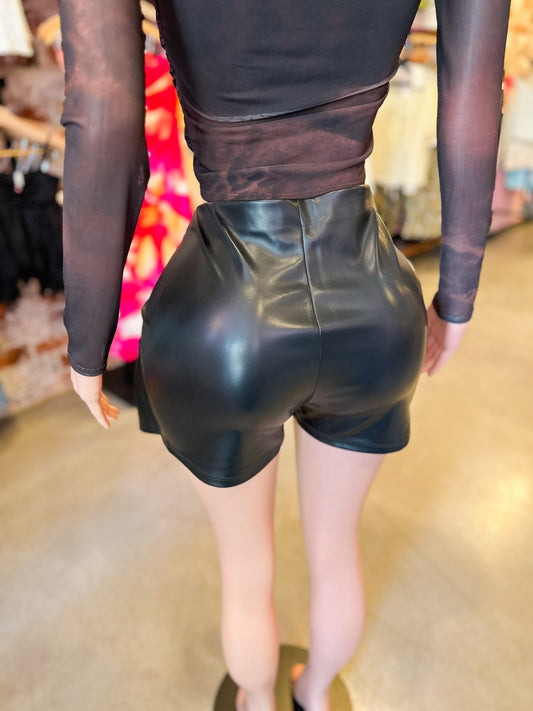Pleather Skort (black)