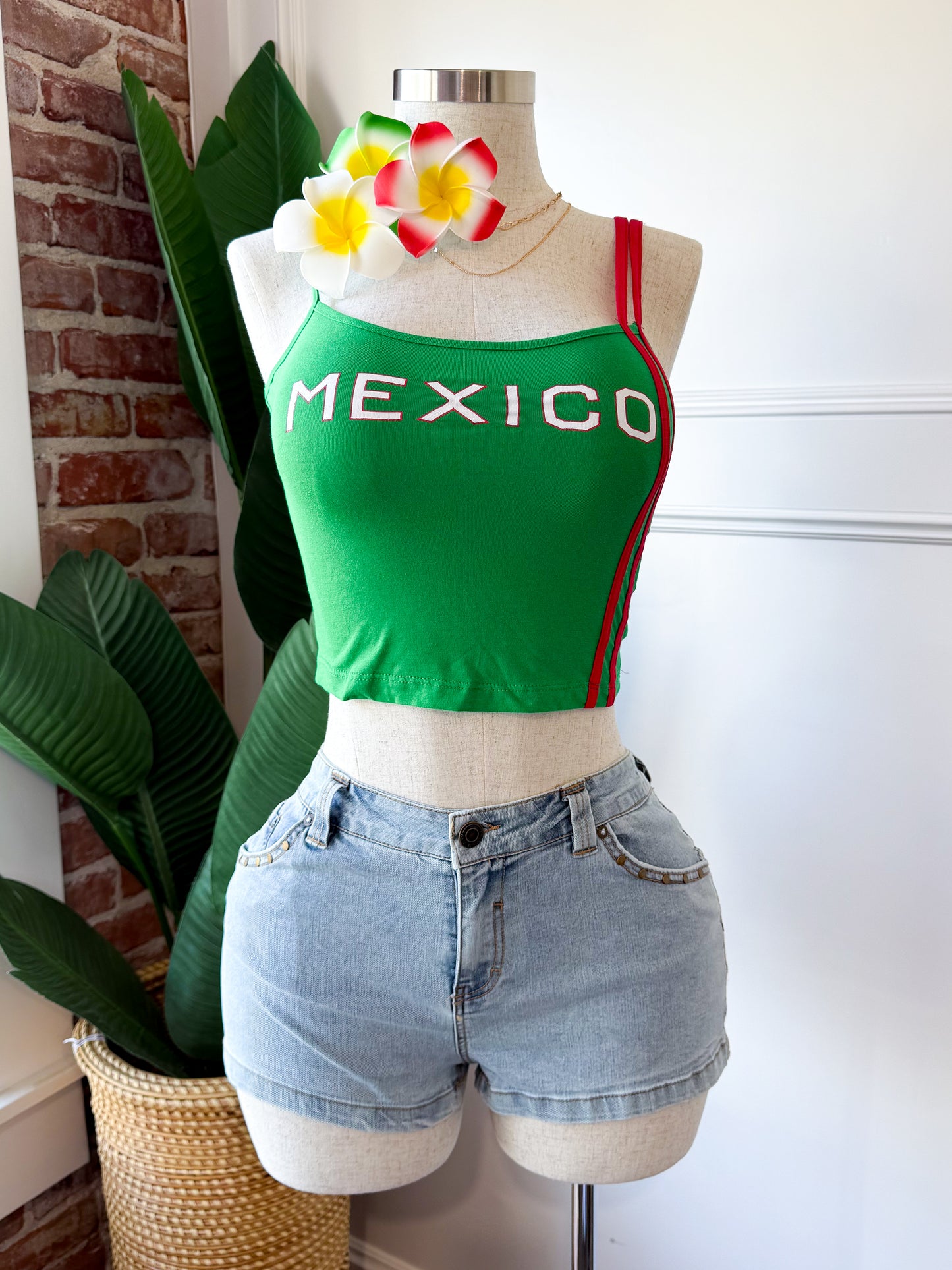 Mexico Double red strap top
