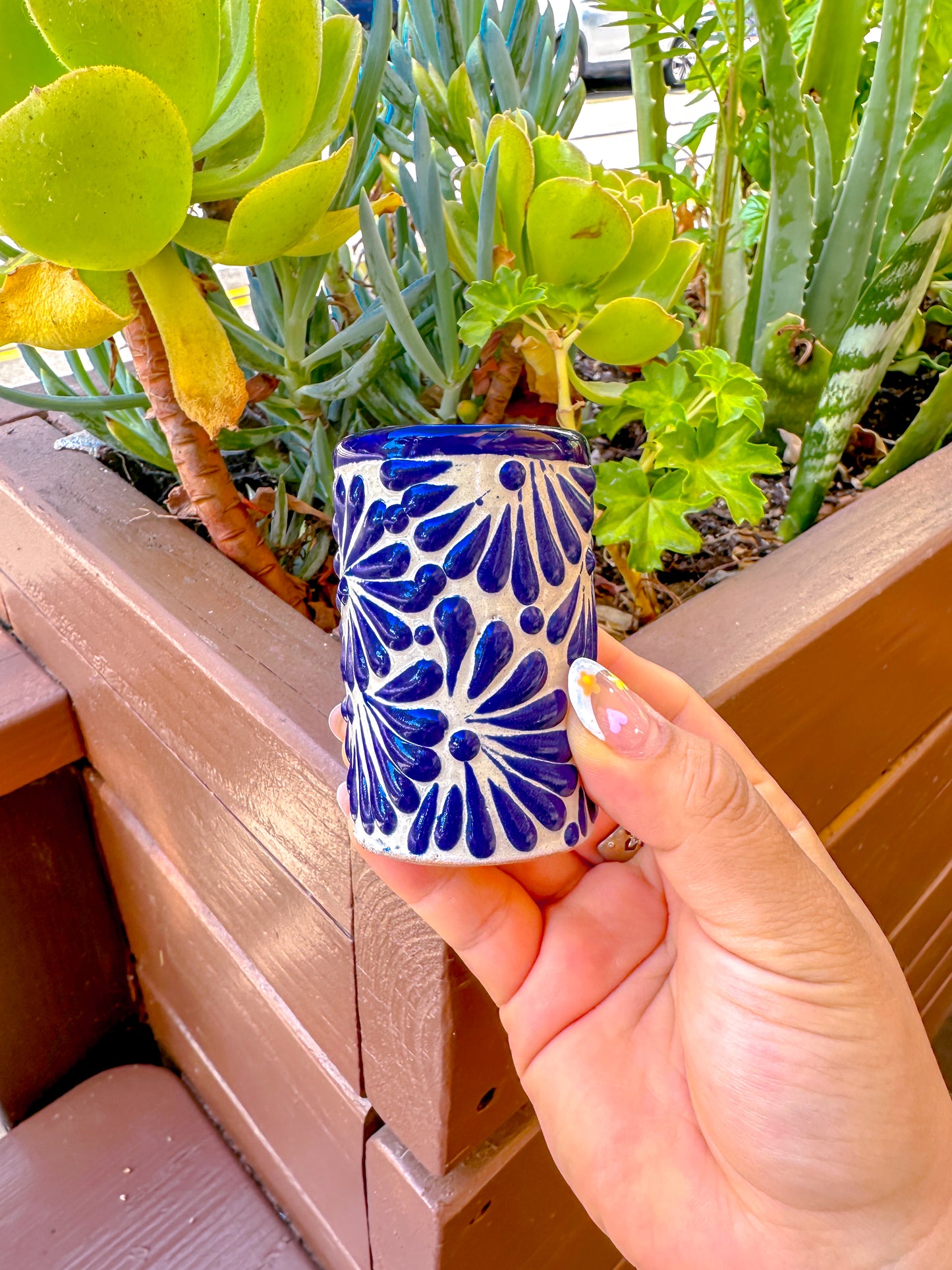 Artisanal Circle Shot Glass (Blue & Cream)