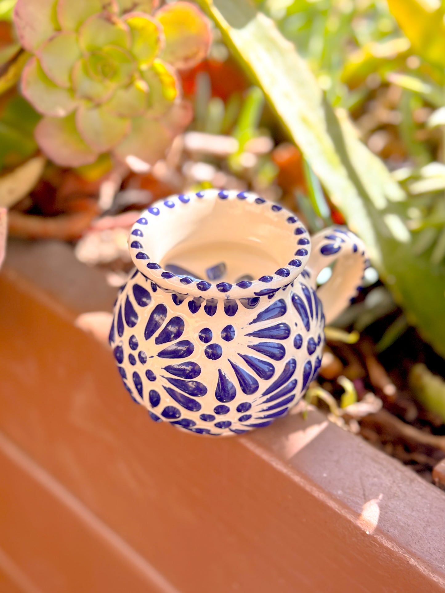 Talavera Small Jarrito Candle (Blue)