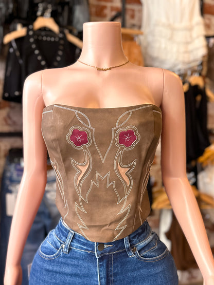Western Corset Top (Brown)