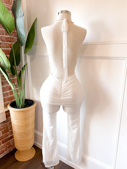 Pearl Kiss Jumpsuit (White)
