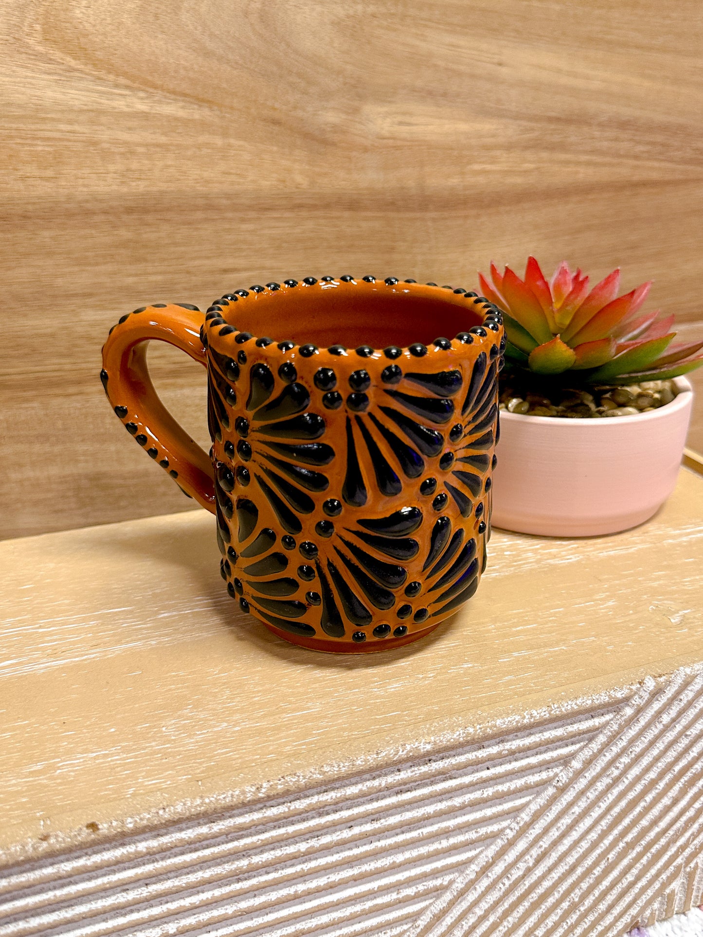 Talavera California Mug (Brown & Black)