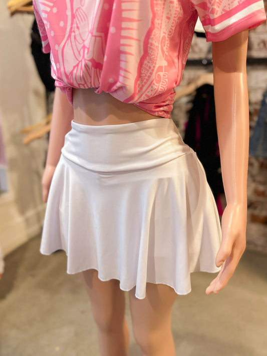 White Flow Skirt With Shorts