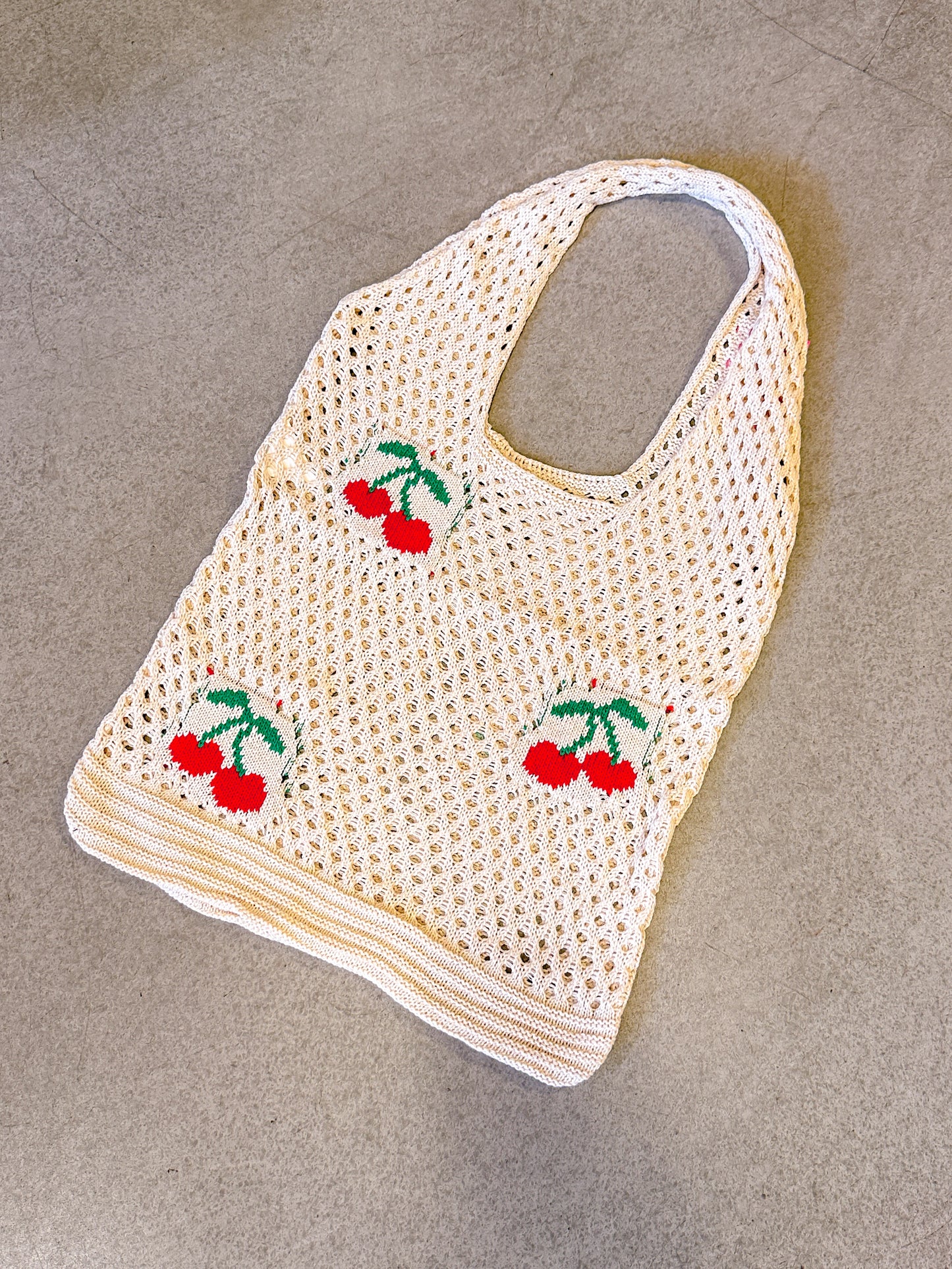 Cherries Crochet Tote Bag