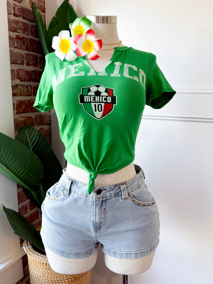 Mexico Green Tie Top