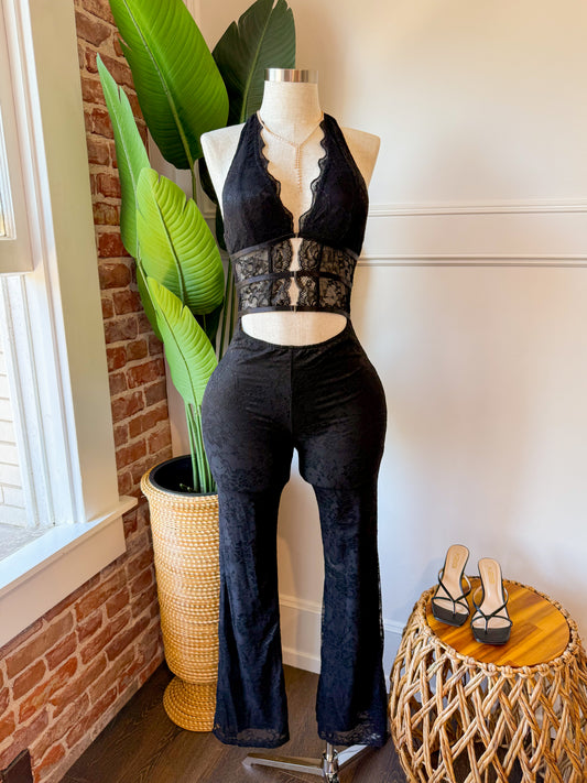 La Jefa Jumpsuit Lace Black