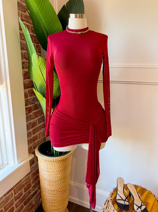 Mala Fama Dress(Burgundy)