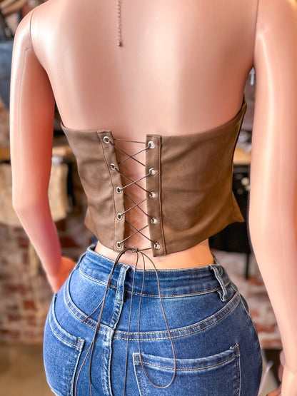 Western Corset Top (Brown)