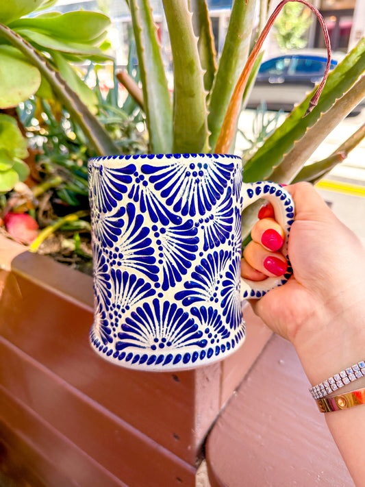 Talavera Large Mug Style 2 (Blue & White)