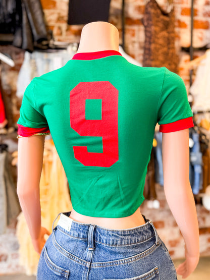 Mexico Baby Tee (Green & Red)