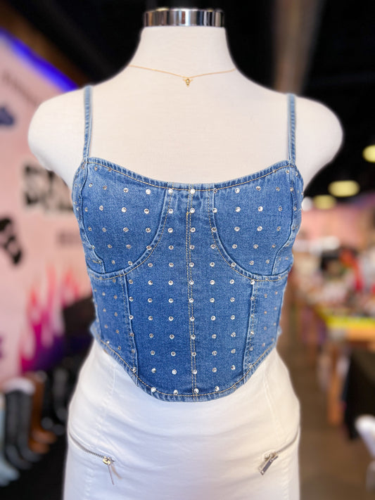 Top Anissa (azul y negro)