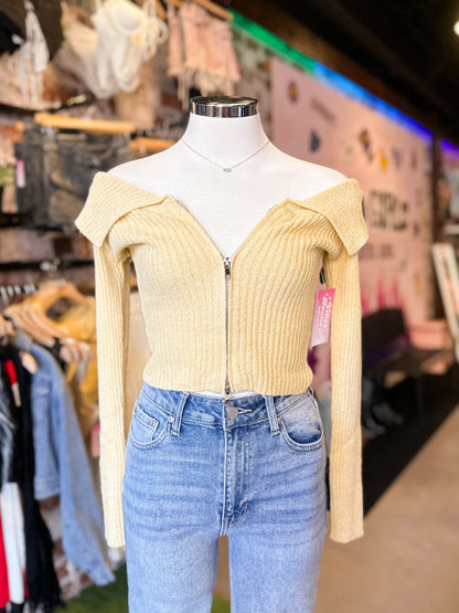 Tiffany Sweater Top (Ivory & Vanilla)