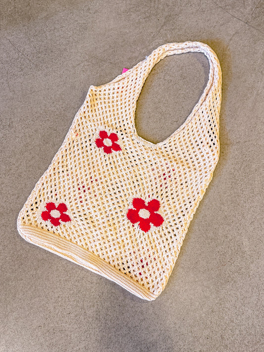 Flower Crochet Tote Bag