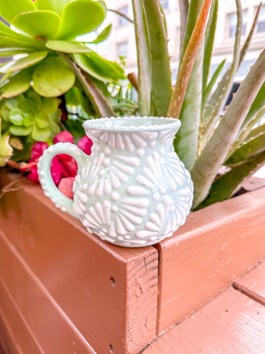 Talavera Jarrito Mug (Mint & White)