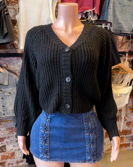 Knit Cardigan (Black)