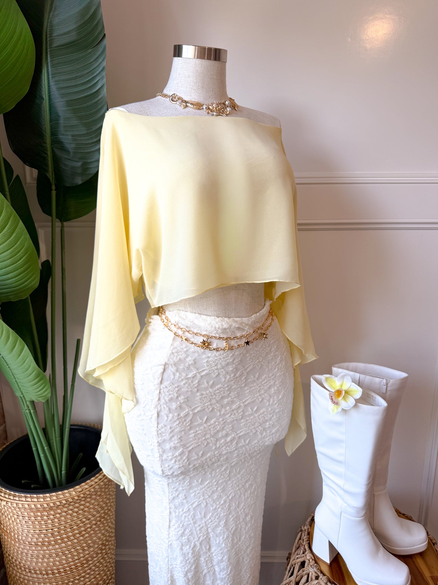 Provenza Drape Top (Yellow)