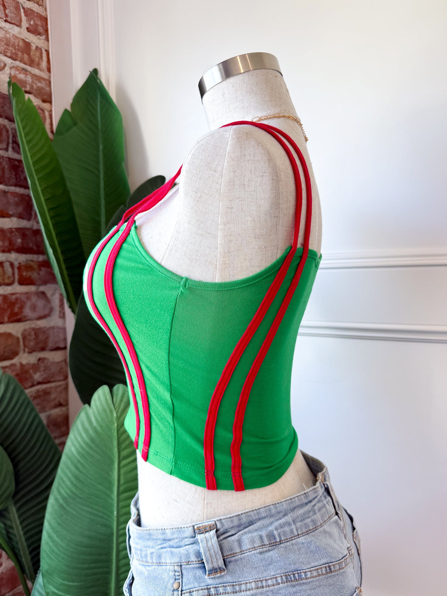 Mexico Double red strap top