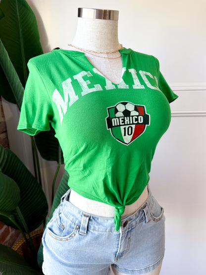Mexico Green Tie Top