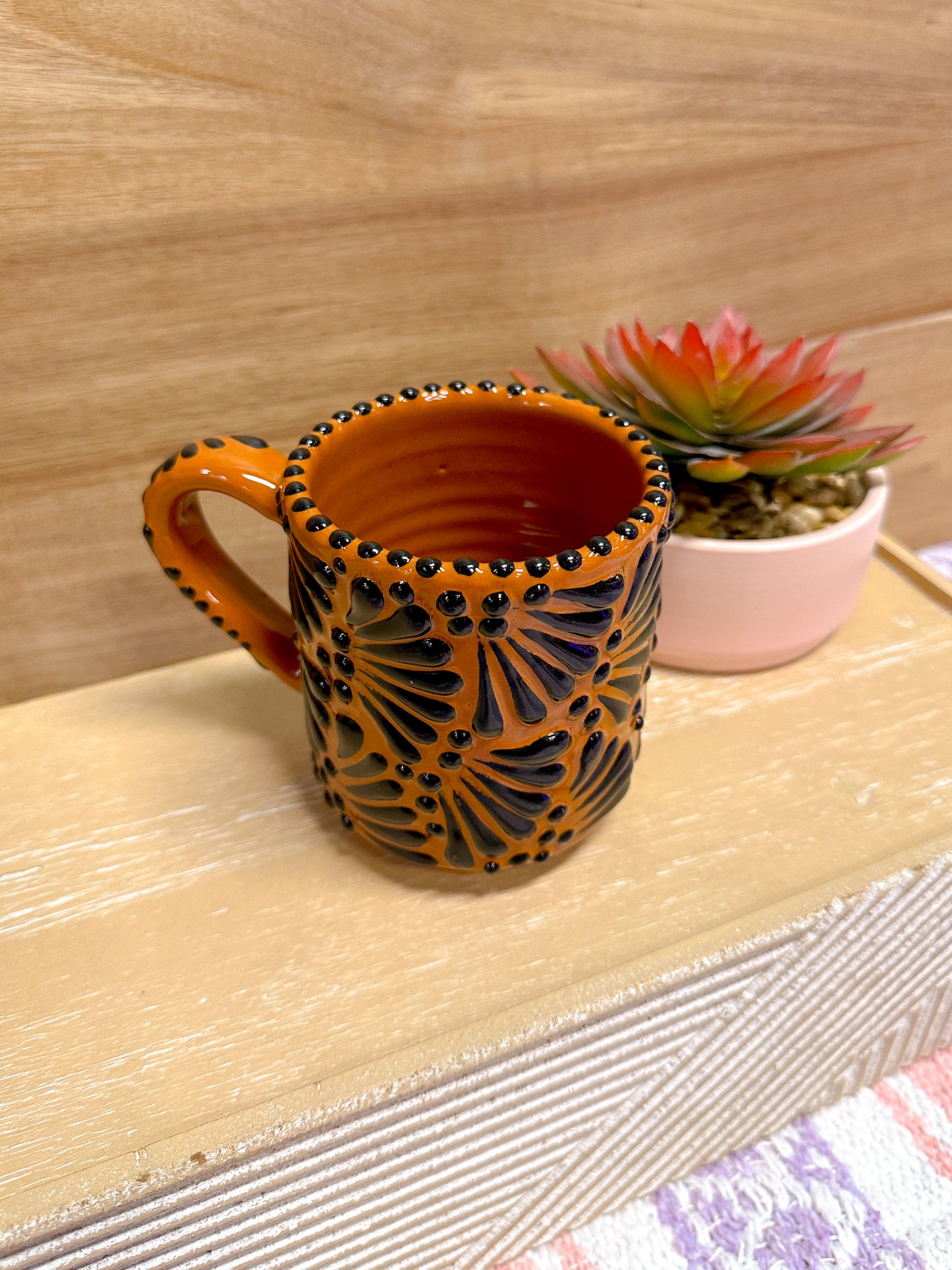 Talavera California Mug (Brown & Black)