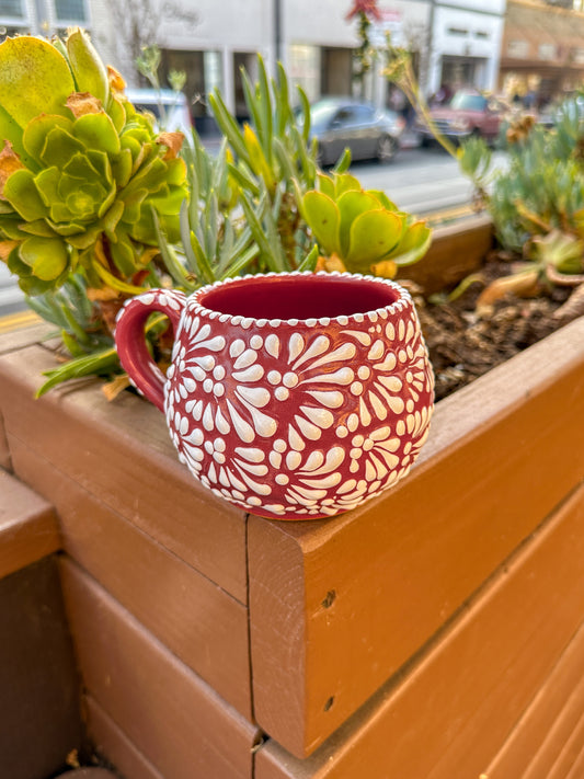 Talavera Low Regular Mug (Cherry & White)