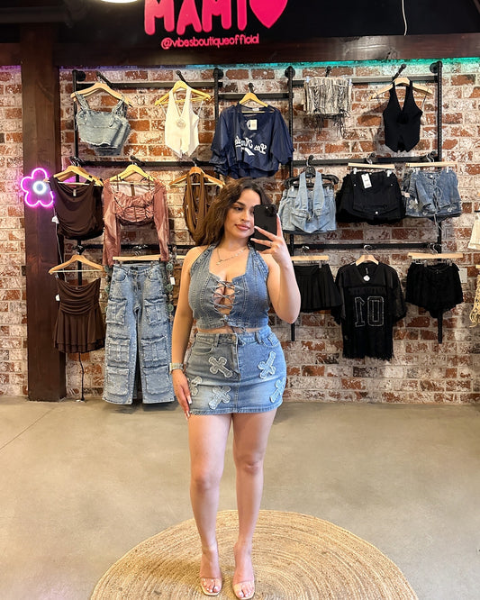Denim Set Crosses