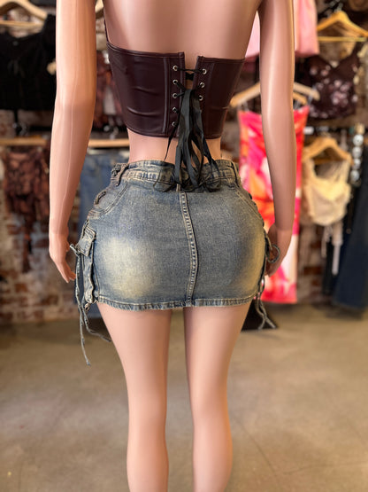 Cargo Denim Skirt (Medium)