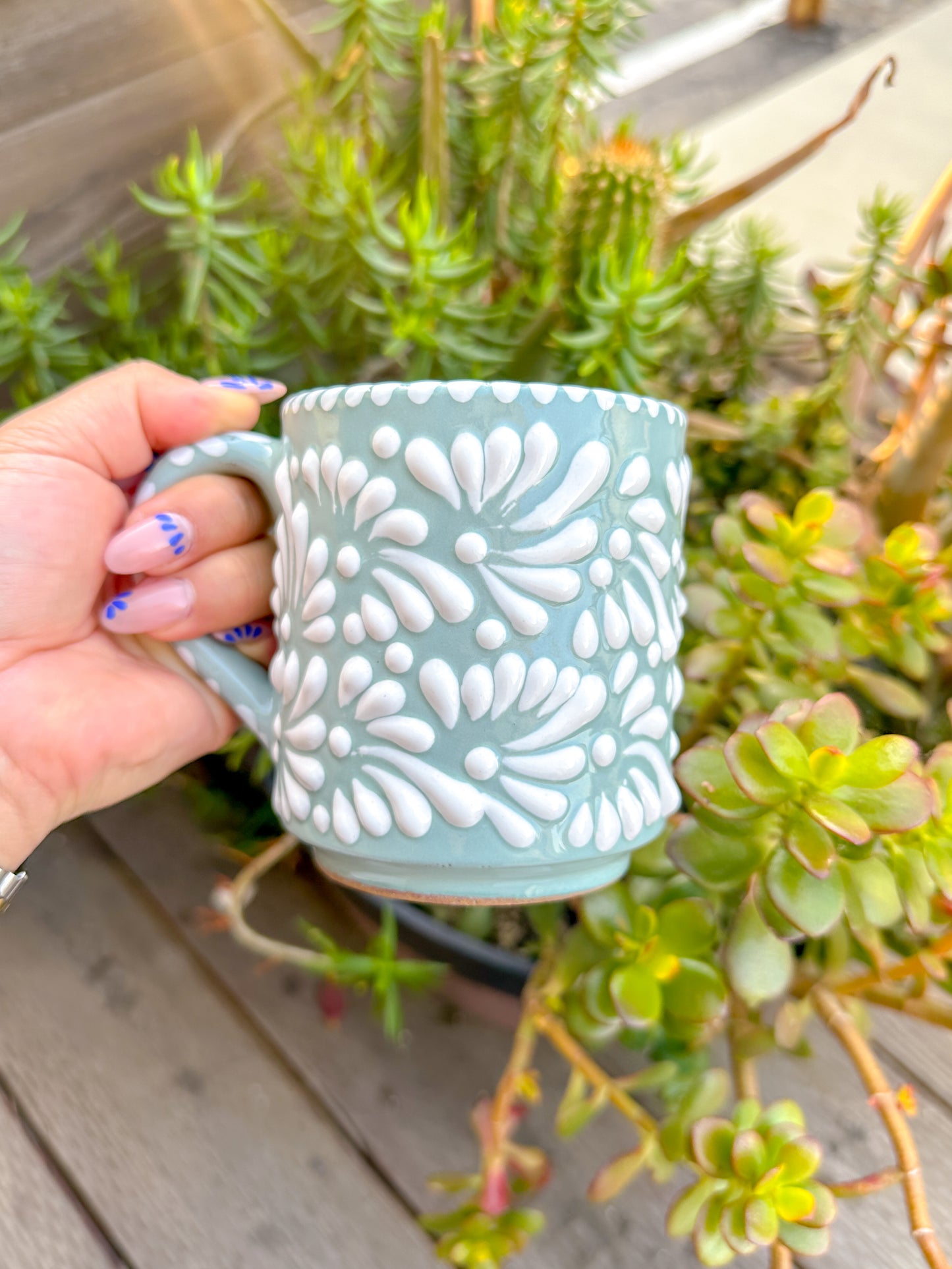 Talavera Regular Mug (Teal & White)