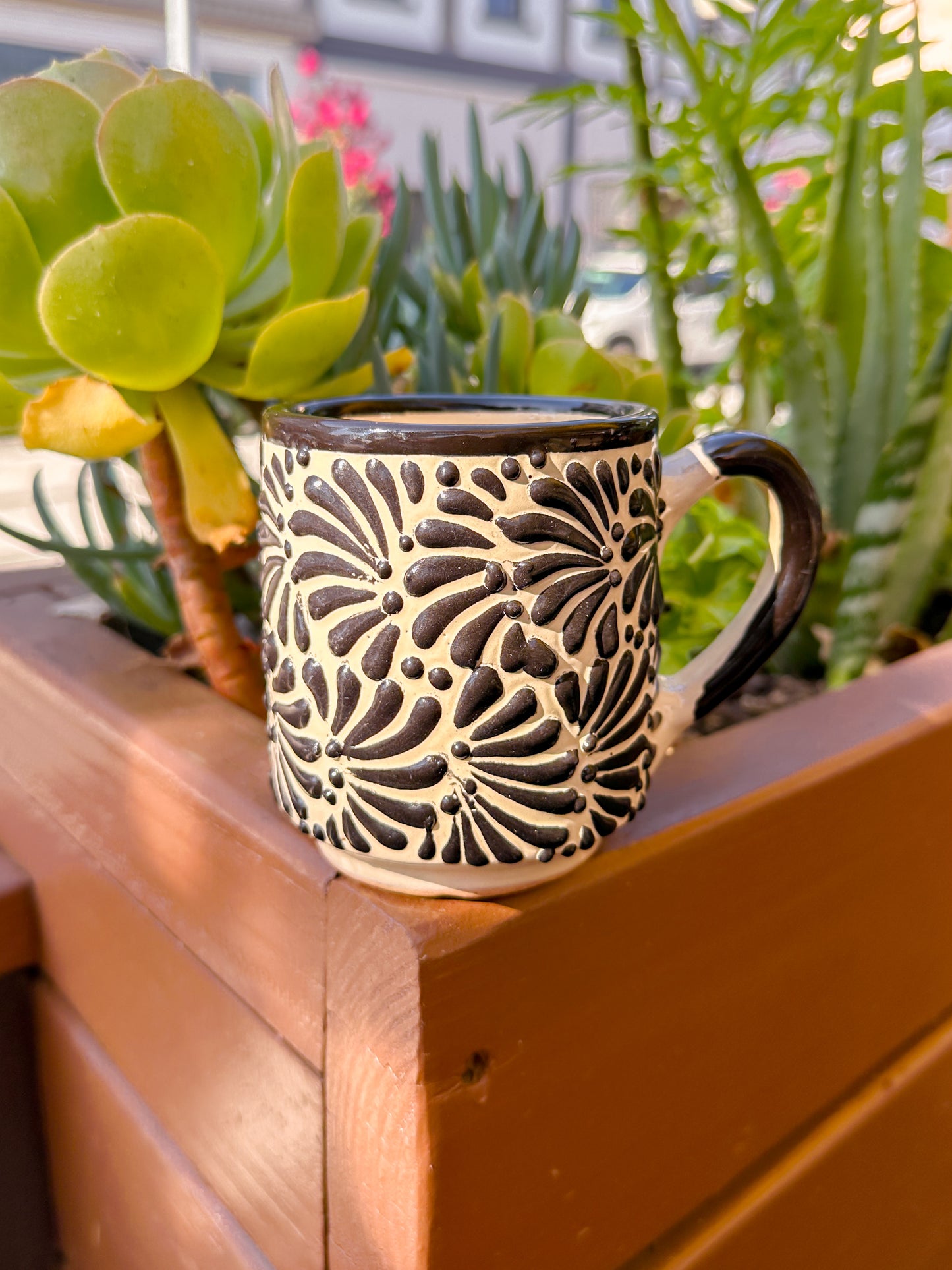 Talavera California Mug Style 1 (Black & Cream)