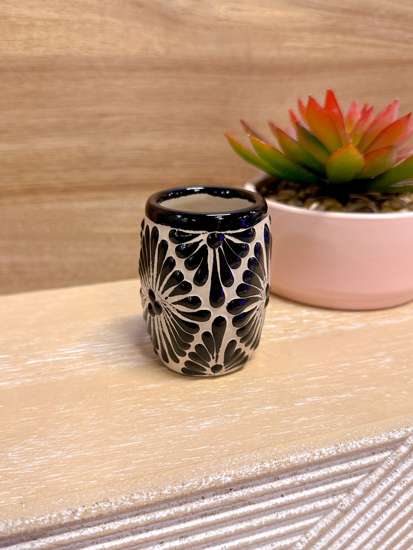 Talavera Shot Glass (Black & Cream 2)