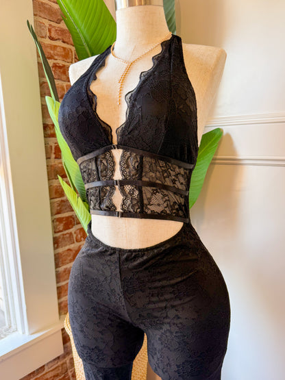 La Jefa Jumpsuit Lace Black