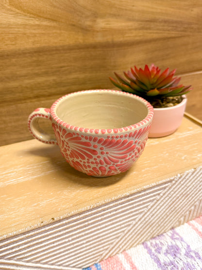 Talavera Large Regular Mug (Dusty Rose & Cream)