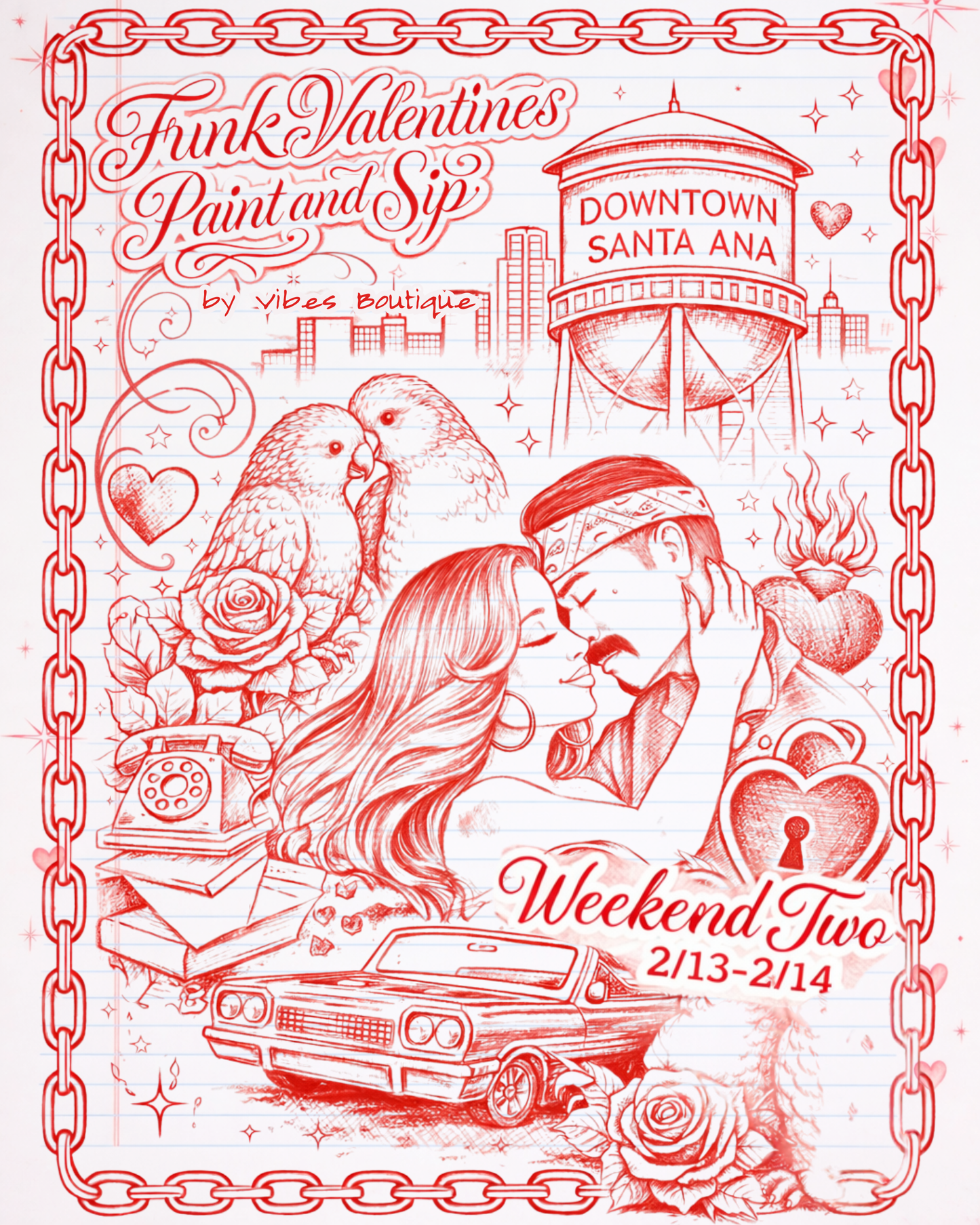 Funk Valentines Paint & Sip (Feb 13-14) WEEKEND TWO