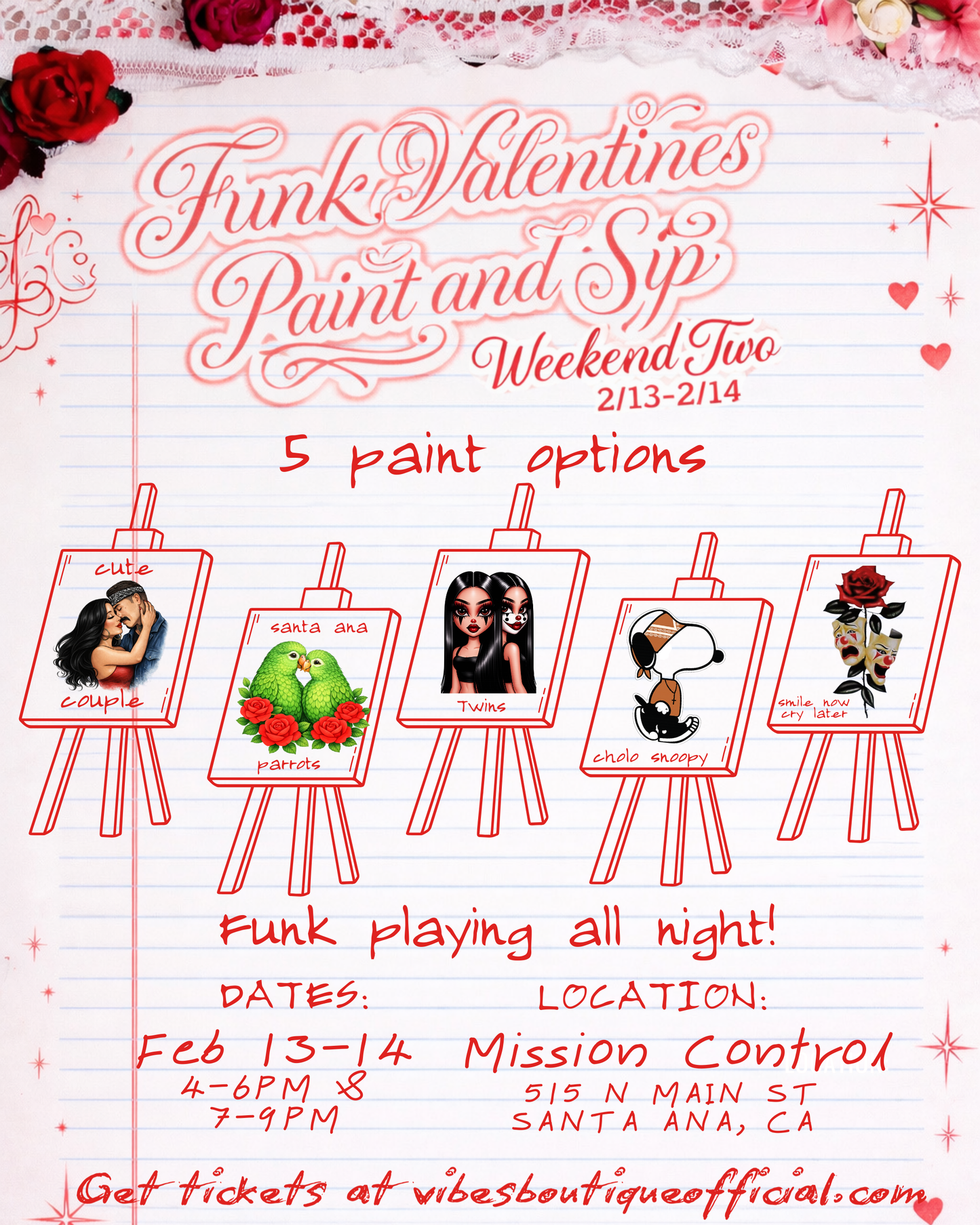 Funk Valentines Paint & Sip (Feb 13-14) WEEKEND TWO