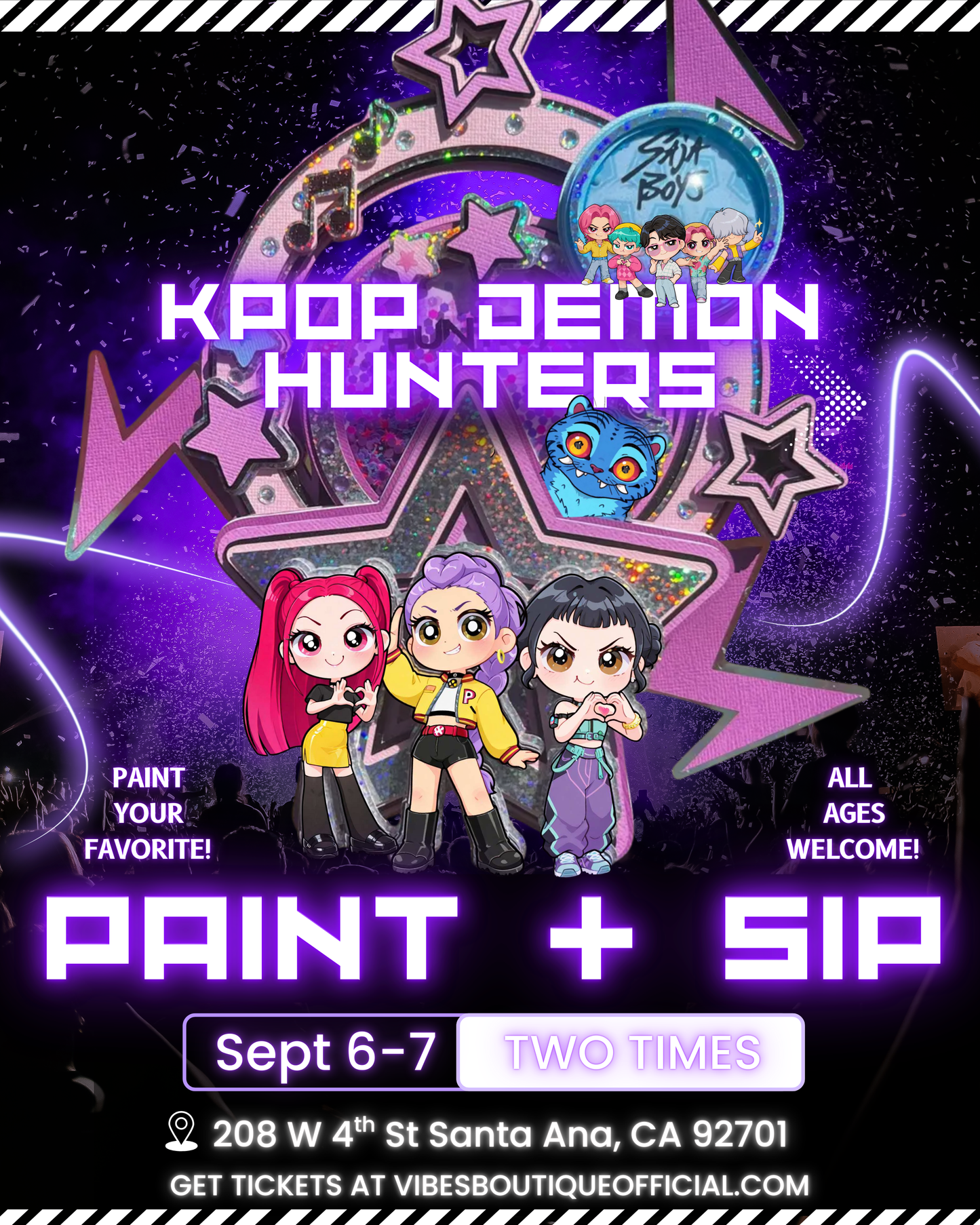 K Pop Demon Hunters Paint & Sip (Sept 6-7)