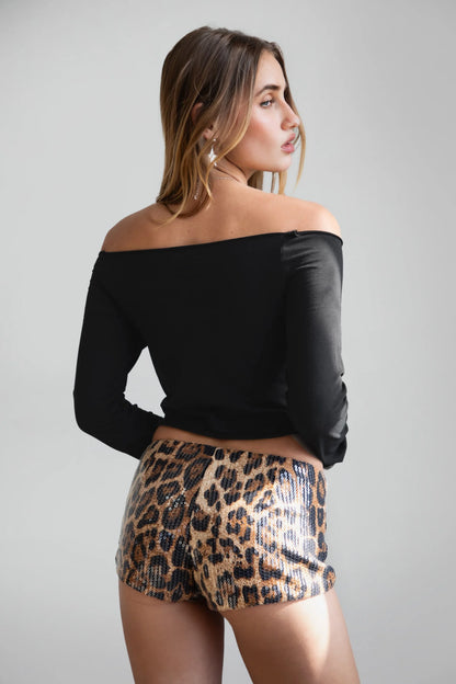 cheetah mini shorts